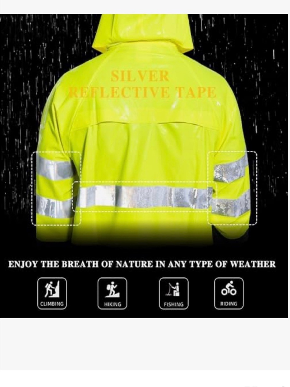 Unisex👨🏻/👩🏻Heavy Duty All-Sport Waterproof Outdoor Rain🌧️Jacket🧥Sz M - Picture 6 of 10